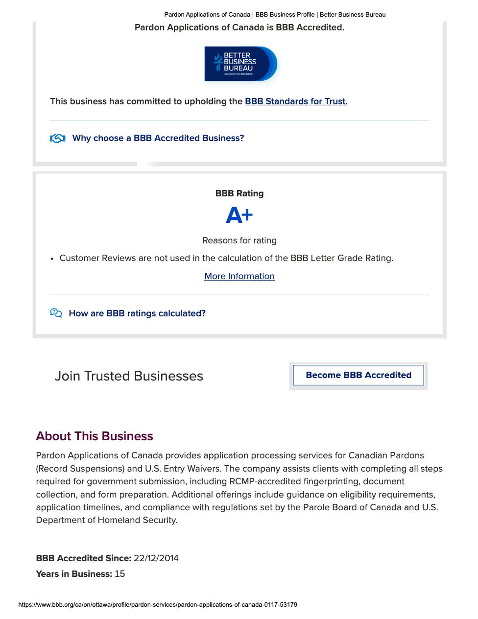BBB Accreditation