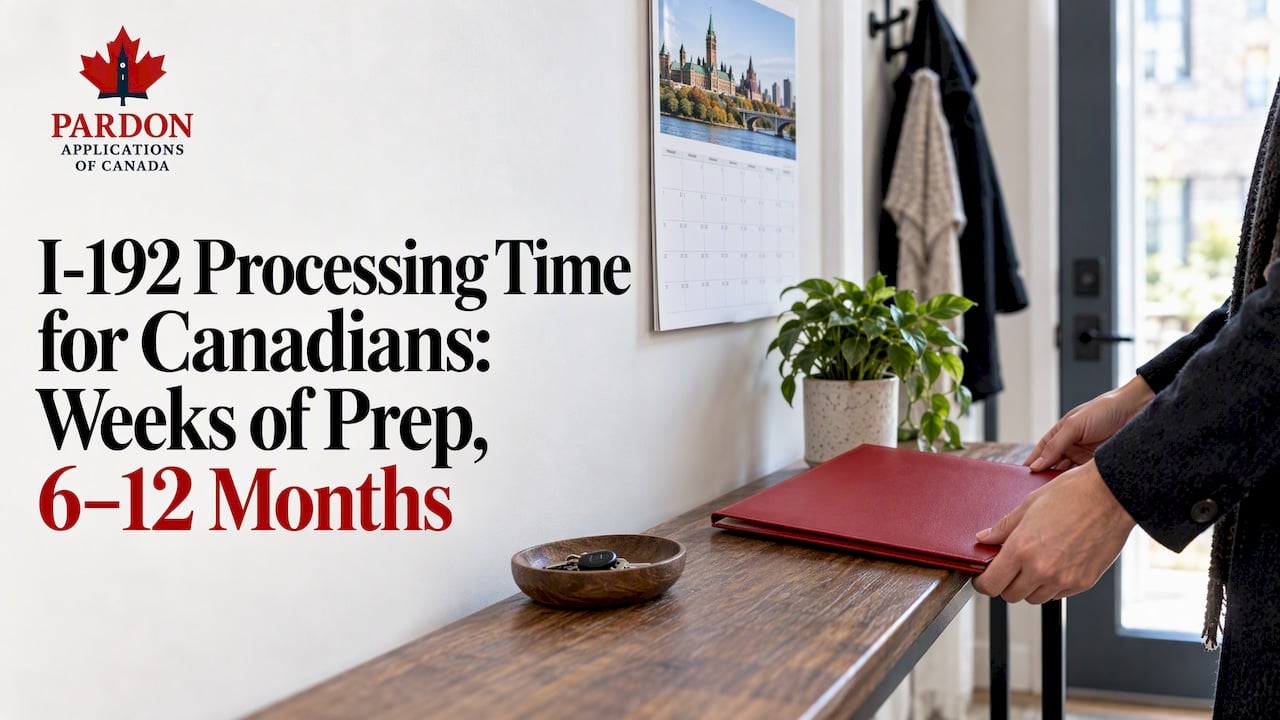 Applicant planning I-192 preparation beside calendar