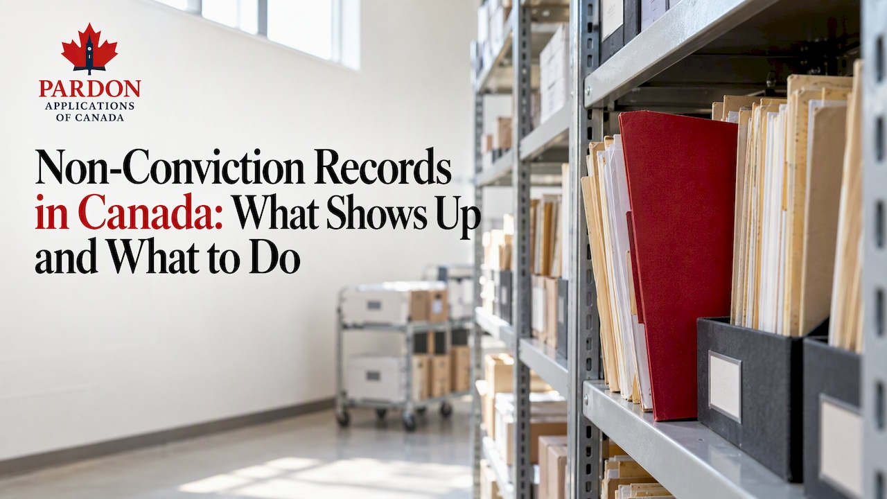 Crimson folder in a Canadian records archive